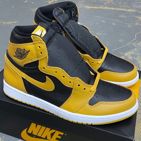 Nike Air Jordan 1 High OG Retro Pollen 555088-701 Yellow Lakers - Picture 3 of 10